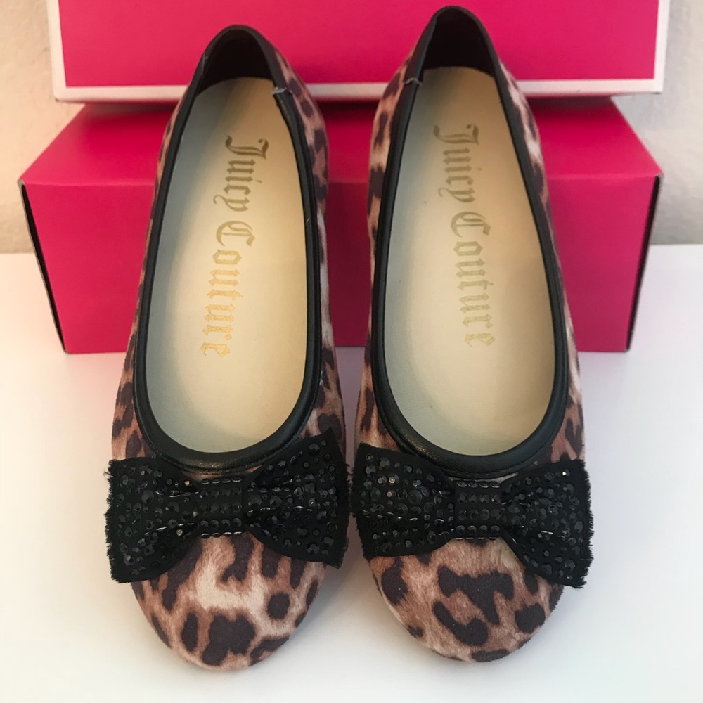 JUICY COUTURE 🎁NEW Girls Cheetah Flats Sz 1